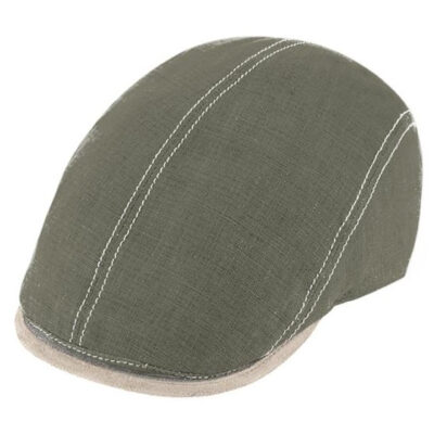 Linen Olive Flat Cap