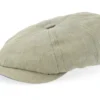 Linen Stripe Olive/Yellow Stripe Flat Cap