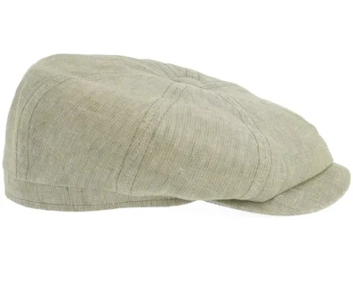 Linen Stripe Olive/Yellow Stripe Flat Cap