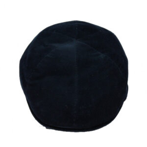 Navy Blue Velvet Flat Cap