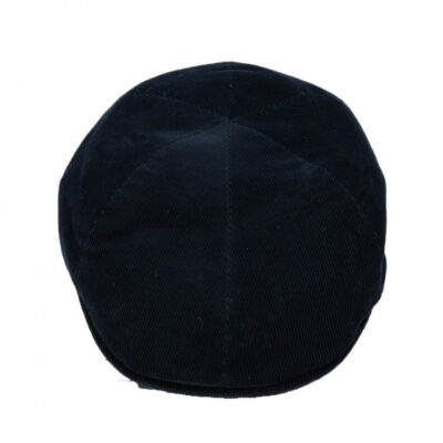 Navy Blue Velvet Flat Cap