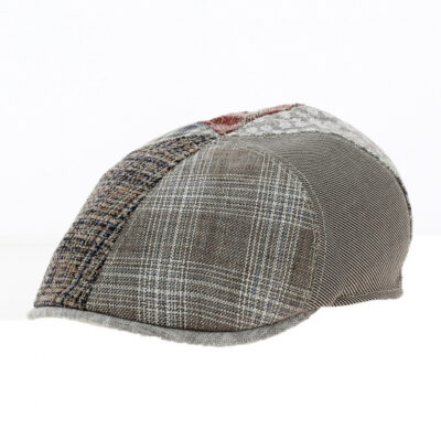 Patchwork Linen and Cotton Flat Cap