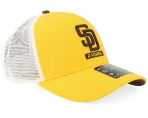 San Diego Padres Primetime Drifit Trkr Yellow/Brown/White A-Frame Trucker
