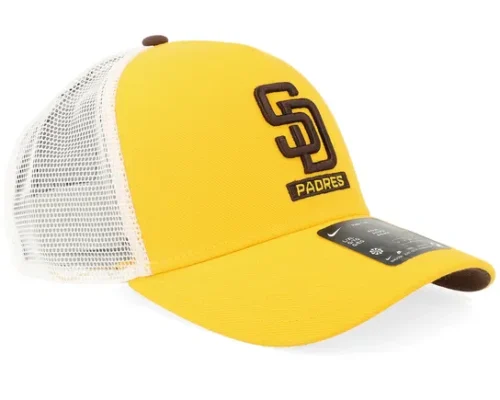 San Diego Padres Primetime Drifit Trkr Yellow/Brown/White A-Frame Trucker