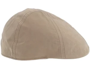 Waxed Cotton Sand Flat Cap