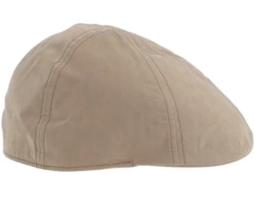 Waxed Cotton Sand Flat Cap
