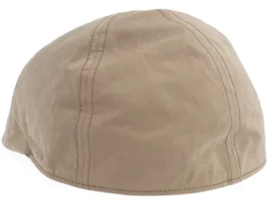 Waxed Cotton Sand Flat Cap