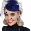 Women Tea Party Veil Feather Fancy Pillbox Hat