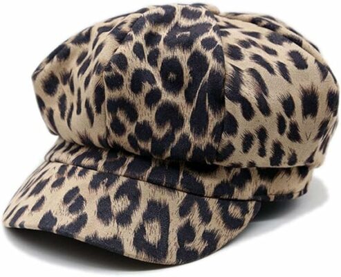 Women's Retro Leopard Bakerboy Cap