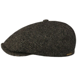 Alfe Black Heathered Newsboy Cap