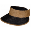 Brown & Black Straw Visor Cap