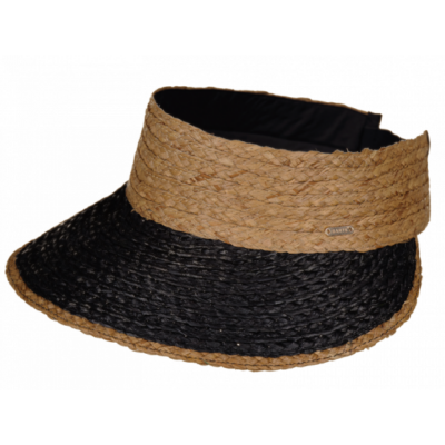 Brown & Black Straw Visor Cap