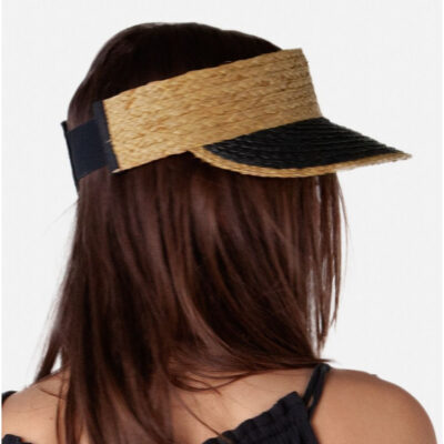 Brown & Black Straw Visor Cap