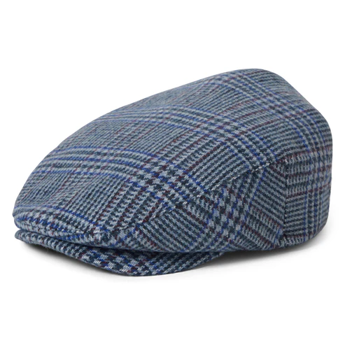 Check Lightweight Flat Cap - Royal Blue