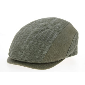 Green Cotton Curved Flat Cap