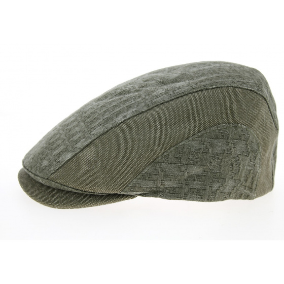 Green Cotton Curved Flat Cap