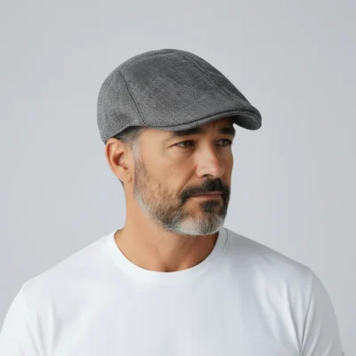 Grey Summer Flat Cap