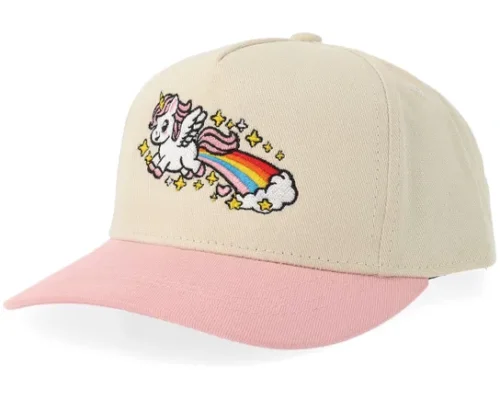 Kids Rainbow Flying Unicorn Stone/Light Pink Brim A-Frame Adjustable