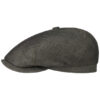 Linen Chevron Olive Newsboy Cap