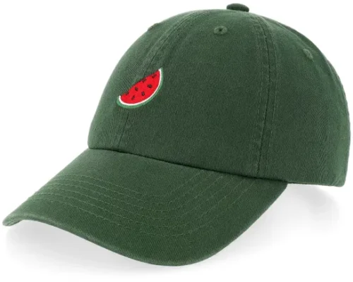 Melon Stone Washed Dark Green Dad Cap