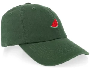 Melon Stone Washed Dark Green Dad Cap