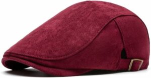 Mens Adjustable Cabbie Flat Cap