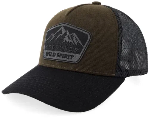 Mountain Explorer Black Patch Wide Blank BrownBlack A-frame Trucker