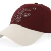 Script Colorblock Velvet Maroon Dad Cap