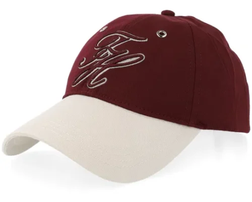 Script Colorblock Velvet Maroon Dad Cap