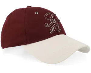 Script Colorblock Velvet Maroon Dad Cap