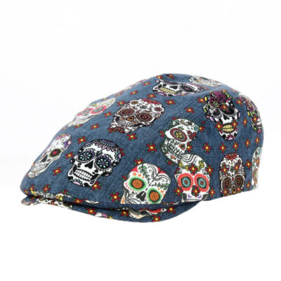 Skull Cotton Curved Flat Cap
