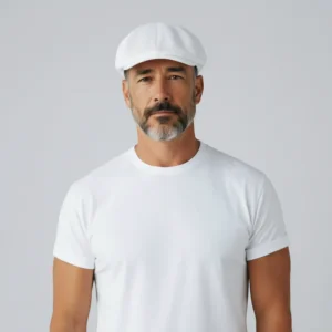 White Summer Flat Cap