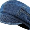 Women Cabbie Flat Denim Bakerboy Cap
