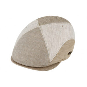 Beige Cotton & Linen Flat Cap