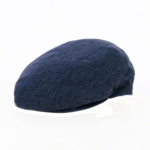 Blue Linen Flat Cap