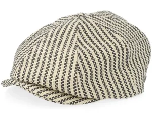 Brood Low Cap NaturalBlack Straw Flat Cap