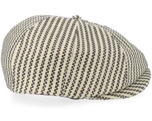 Brood Low Cap NaturalBlack Straw Flat Cap