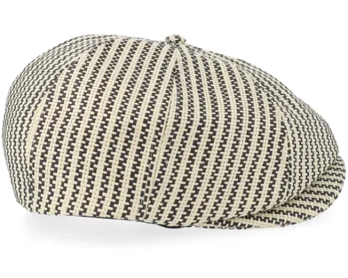 Brood Low Cap NaturalBlack Straw Flat Cap