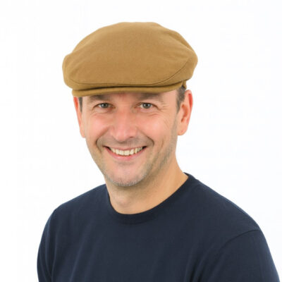 Camel Cashmere Flat Cap