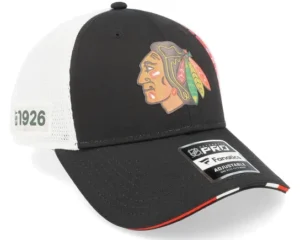 Chicago Blackhawks Authentic Pro Draft Podium BlackWhite Trucker Cap