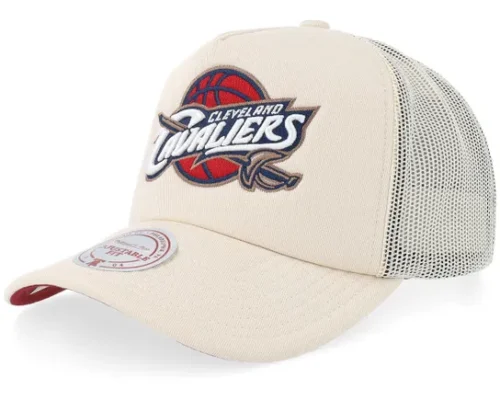 Cleveland Cavaliers Evergreen Hwc Off White A-Frame Trucker Cap