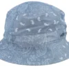 Cotton Linen Blue Bucket Hat