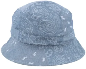 Cotton Linen Blue Bucket Hat