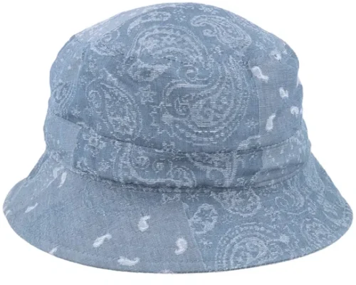 Cotton Linen Blue Bucket Hat
