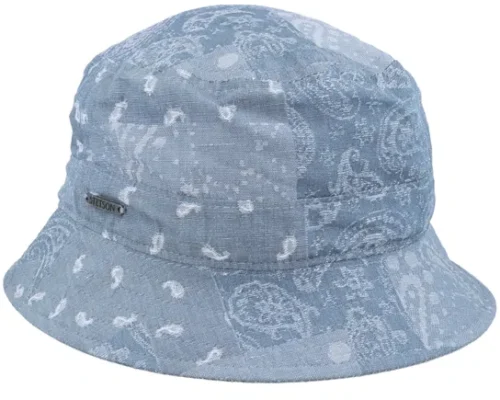 Cotton Linen Blue Bucket Hat