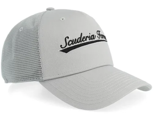 Ferrari F1 26 Script Puma Flat Grey A-Frame Trucker Cap