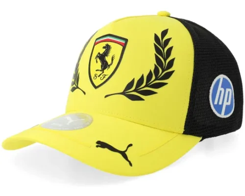 Ferrari F1 Hamilton Special Edition Silverstone British Gp YellowBlack A-Frame Trucker Cap