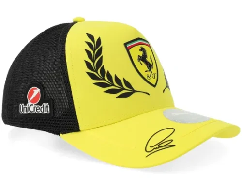 Ferrari F1 Hamilton Special Edition Silverstone British Gp YellowBlack A-Frame Trucker Cap