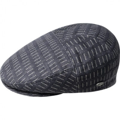 Grey-Blue Linen Flat Cap