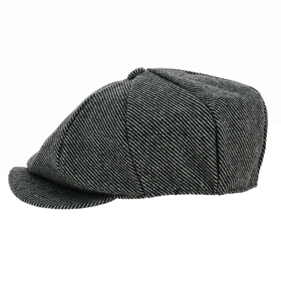 Grey Striped Hatteras Newsboy Cap